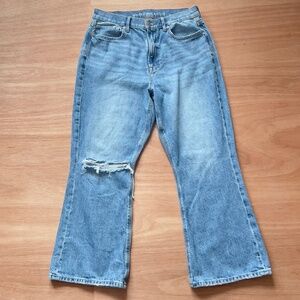 American Eagle Highest Rise 90's Flare US 10 Short L26" blue distressed